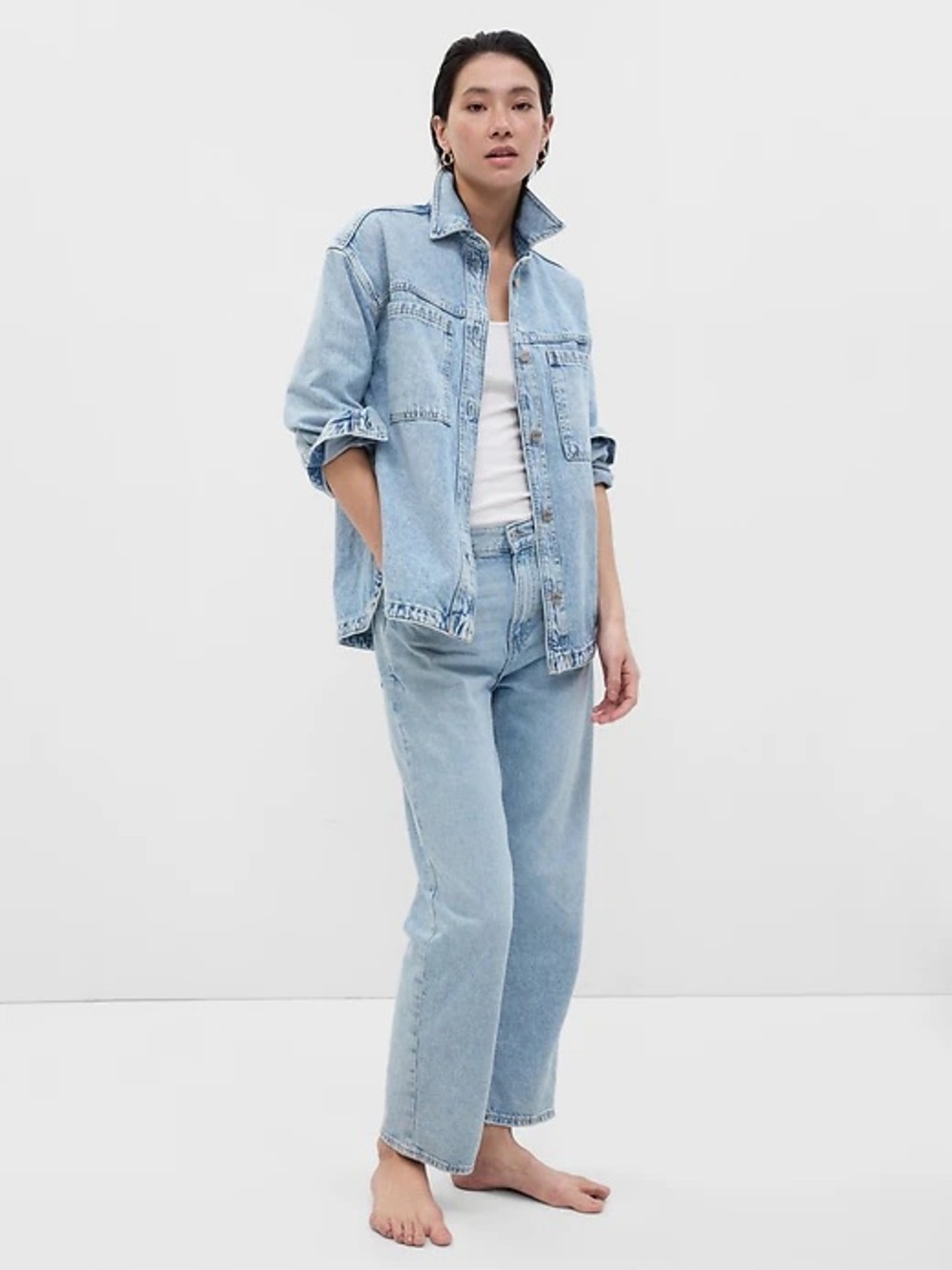 Gap Denim Shirt Jacket with Washwell small